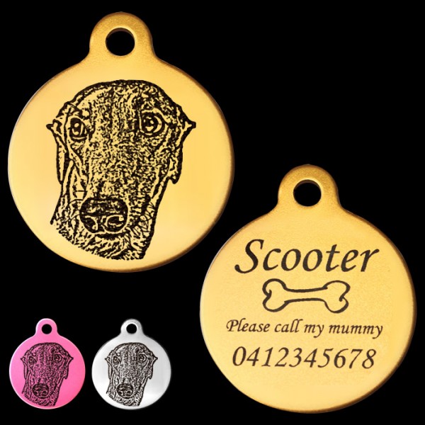 Greyhound dog tag top